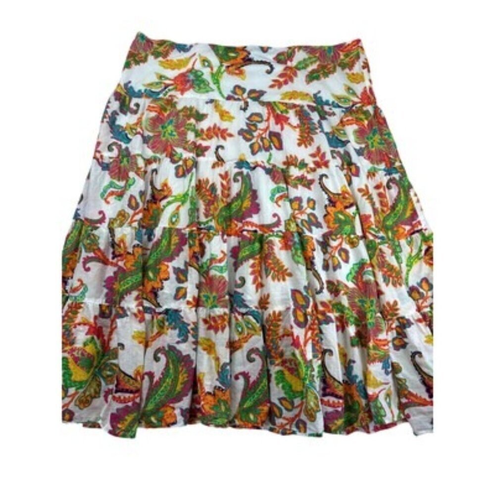Lauren Ralph Lauren Womens Floral Paisley Tiered Skirt 1x